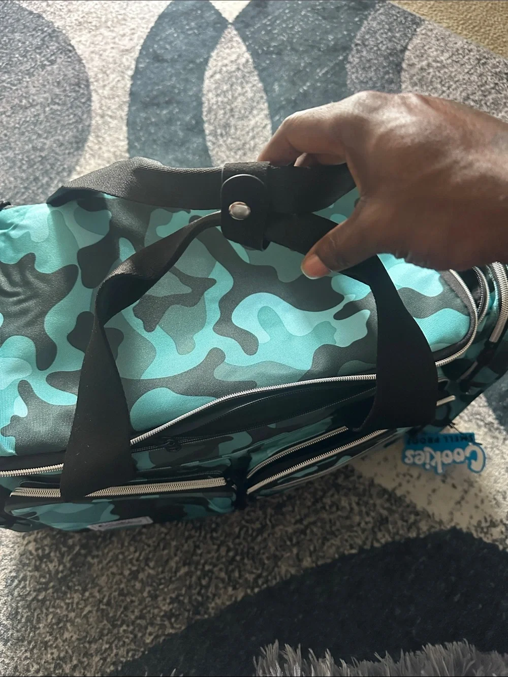 Cookies Men’s Camo Duffle Bag – Teal Blue